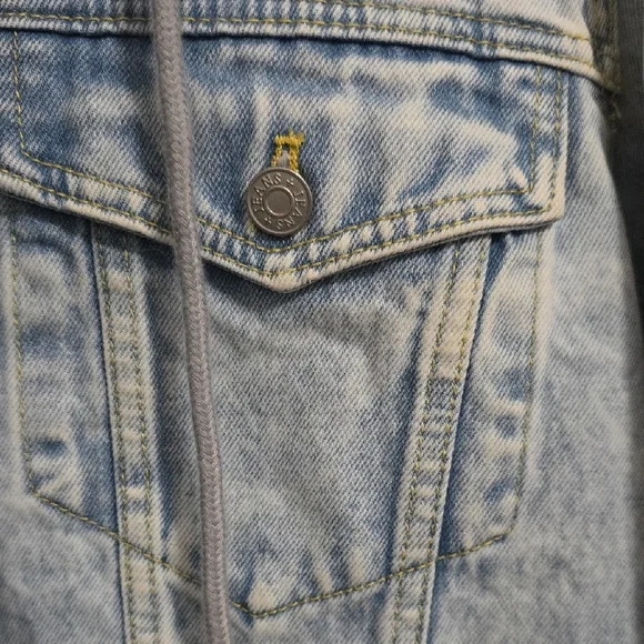 Denim Jacket with Gray Hood - Picture 3 of 4